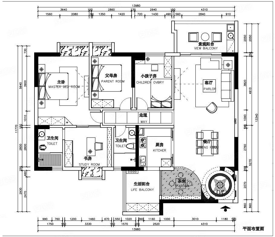 135平米的房子装修多少钱？现代风格四居室设计说明！