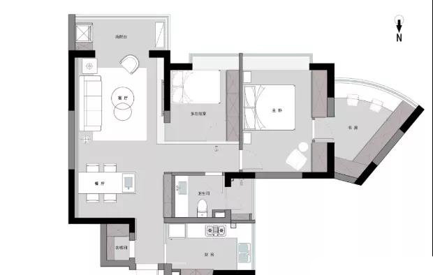 83平米二居室的现代风格案例，只花9万！