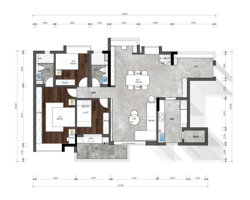 133平米现代风格三居室，预算11万，点击看效果图！