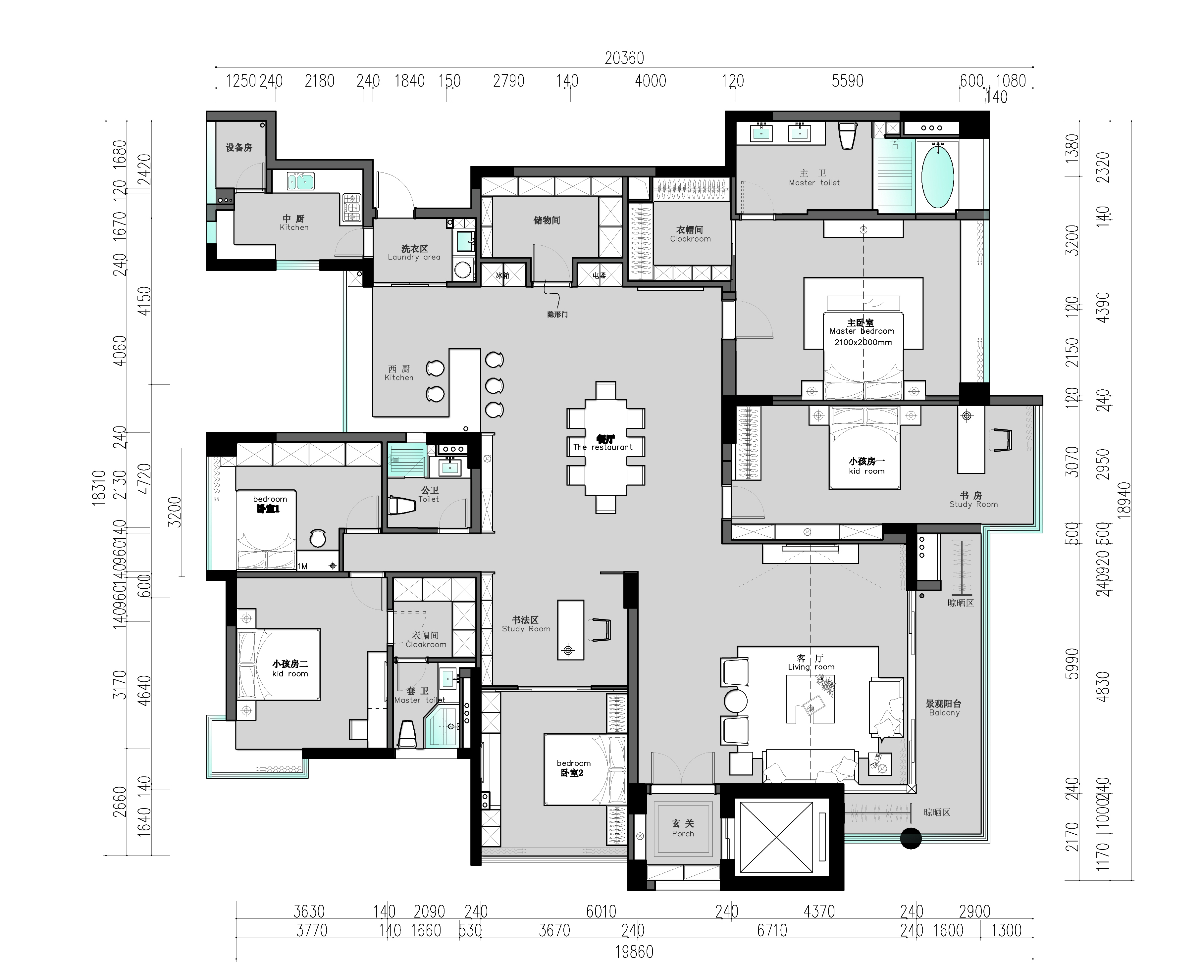 现代风格四居室装修案例，220平米的房子这样装才阔气！