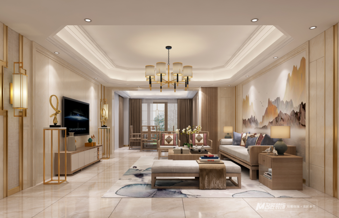 163平米的四居室装修只花了25万，中式风格让人眼前一亮！