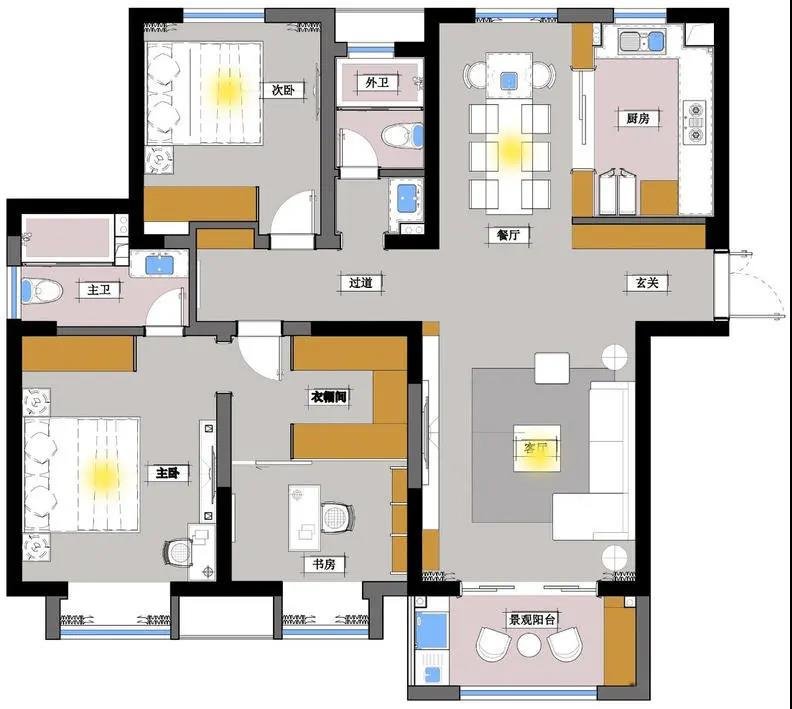 北欧风格三居室装修案例，140平米的房子装修多少钱？