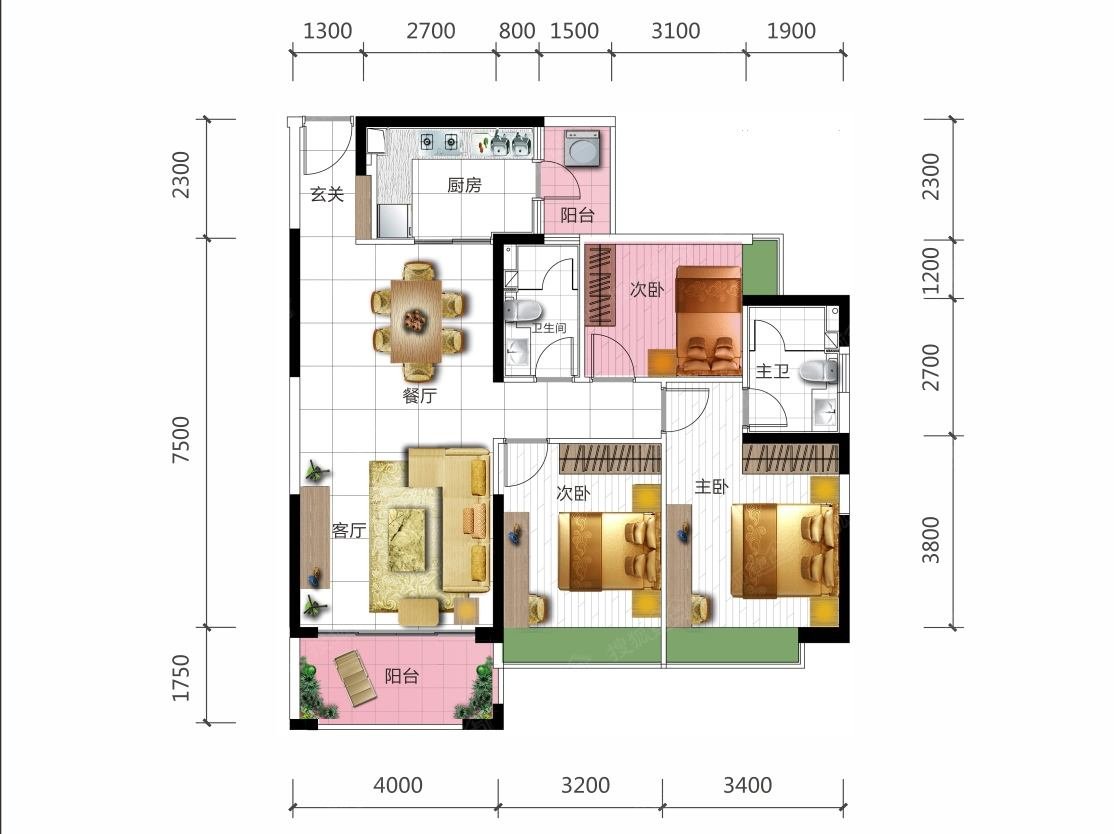 142平米的房子装修多少钱？现代风格三居室设计说明！