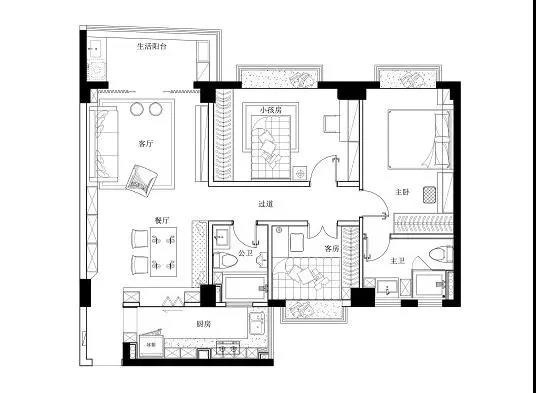 96平米三居室设计说明，11万元装修的北欧风格有什么效果？