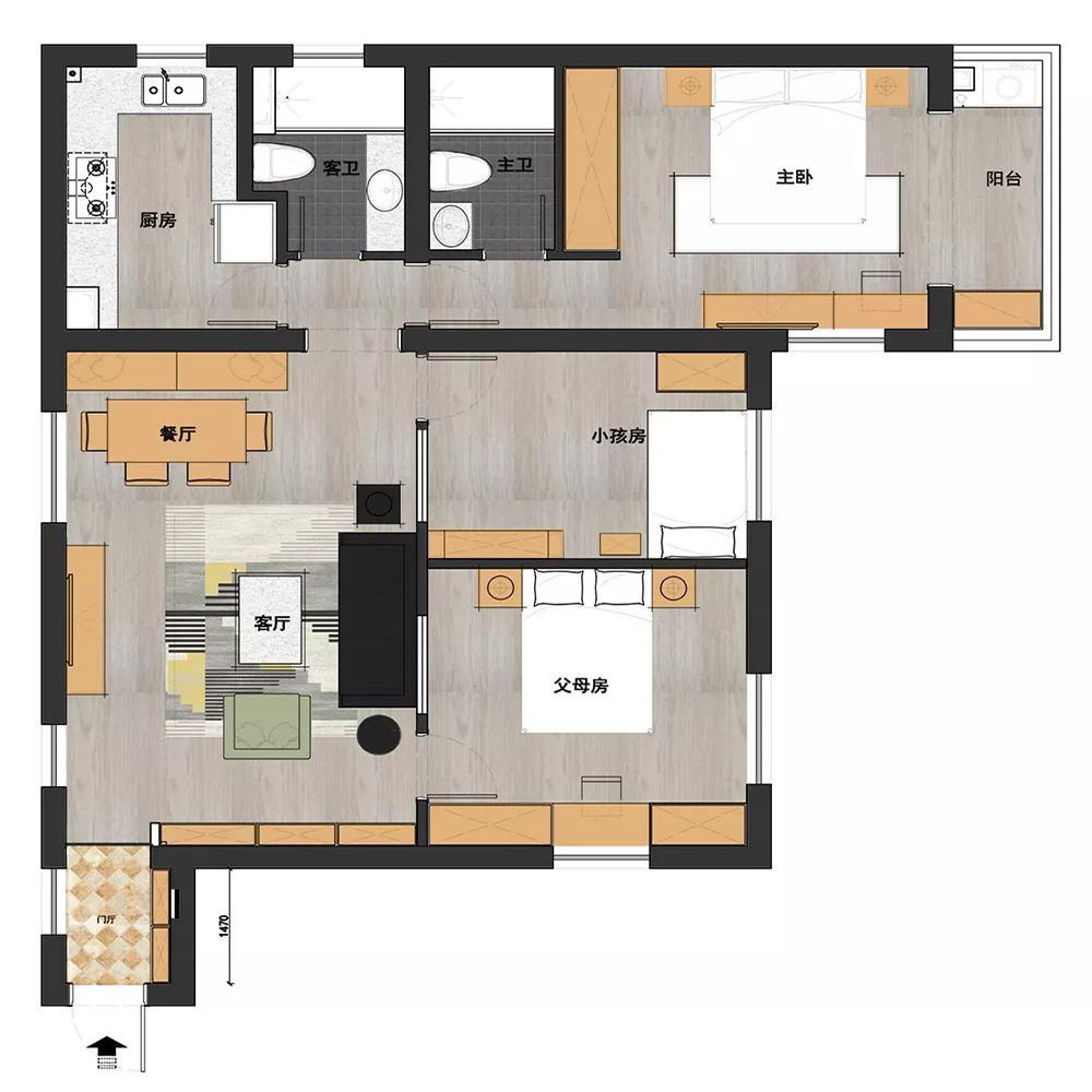 133平米的房子装修多少钱？日式风格三居室设计说明！