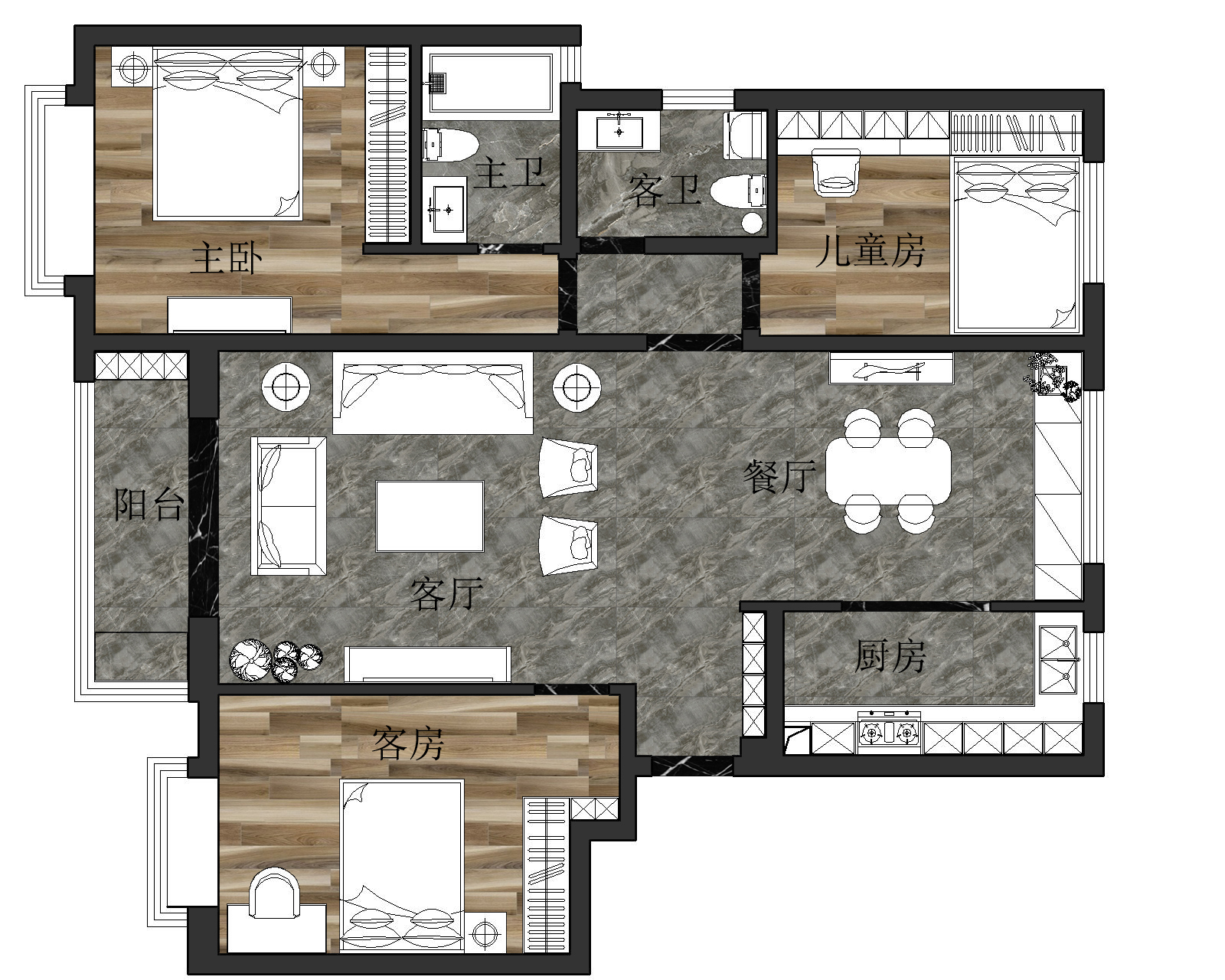 138平米的房子能装修成什么效果？现代风格三居室装修案例！