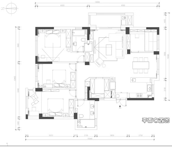 180平米四居室的现代风格案例，只花21万！