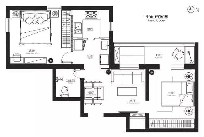 65平米现代风格二居室，预算8万，点击看效果图！