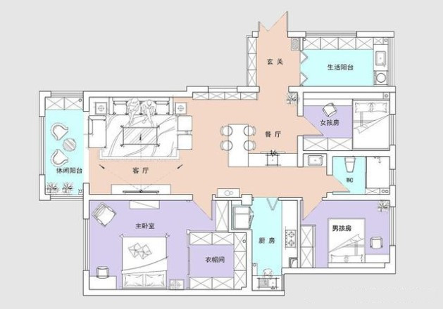115平米新房，三居室装修才花14万元，邻居看了羡慕不已！