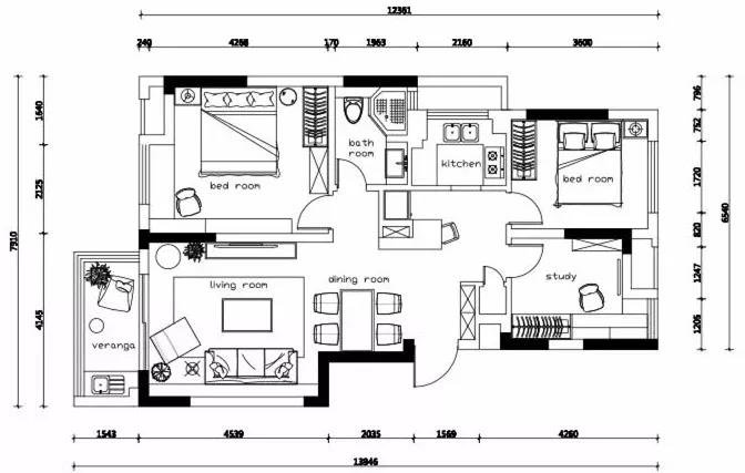 87平米二居室的简约风格案例，只花13万！