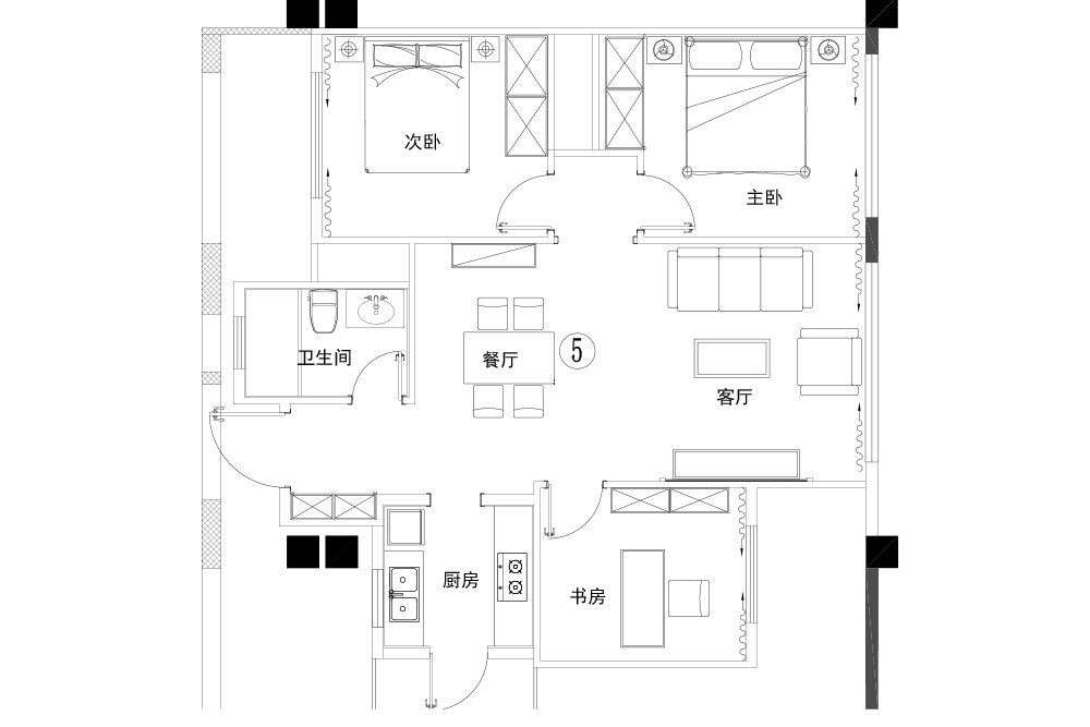 美式风格三居室装修案例，85平米的房子装修多少钱？