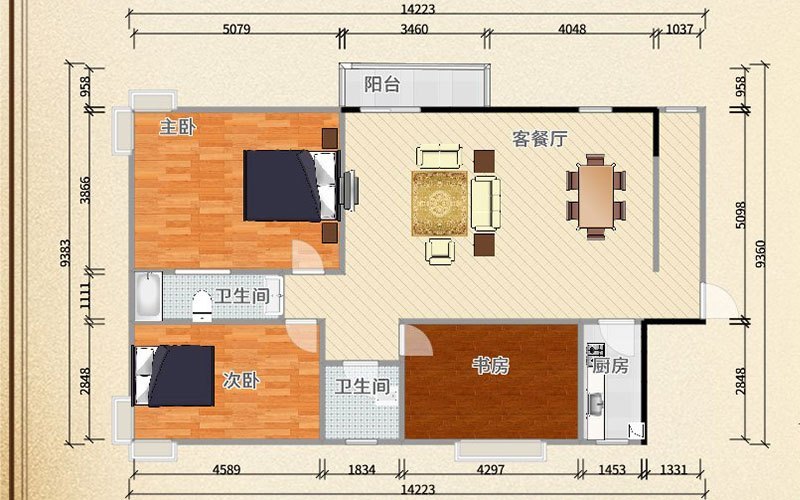 122平米三居室装修案例，装修价格只花9万元！
