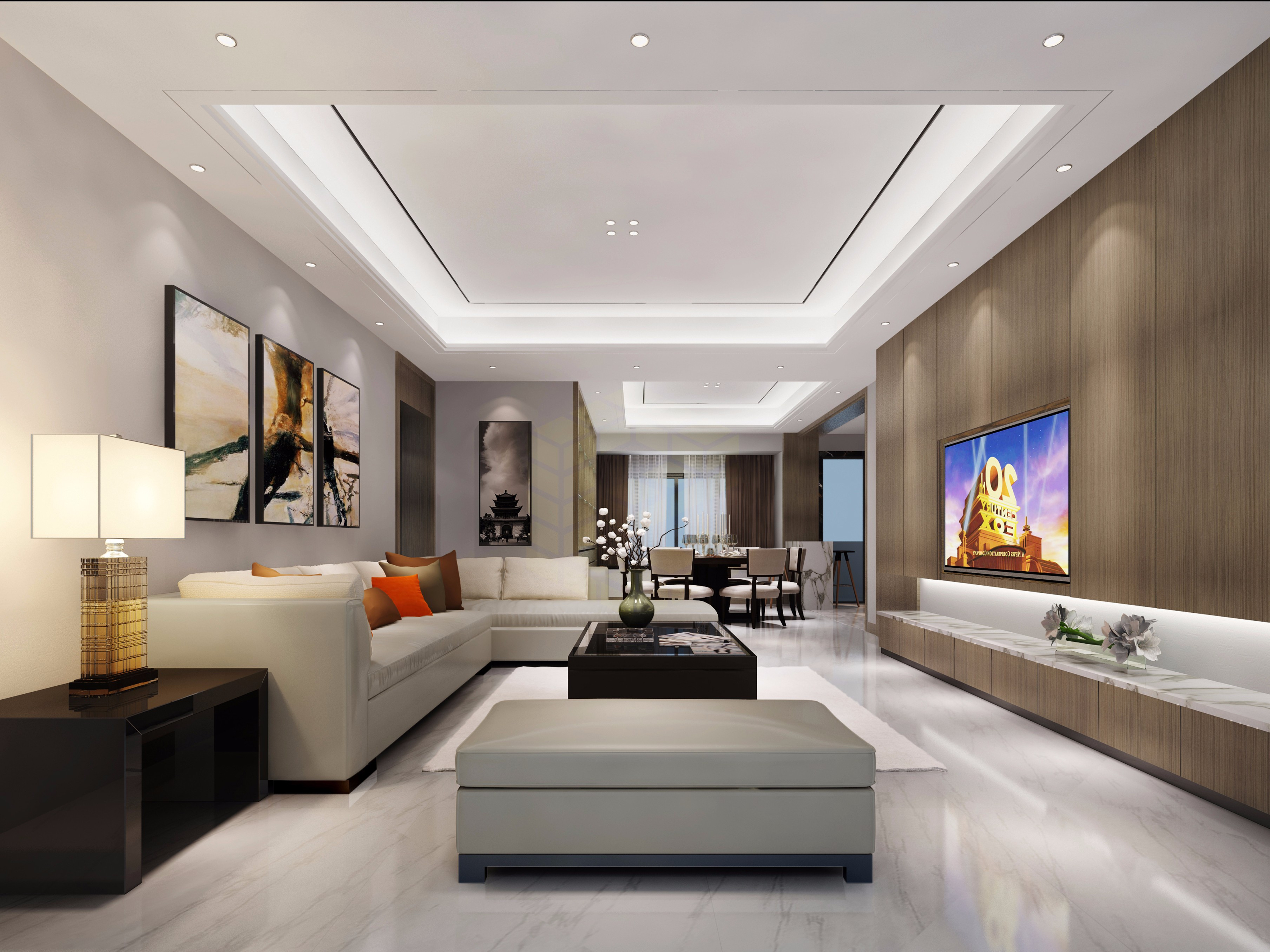 169.73平米的四居室装修案例欣赏，将现代风融入到现代生活当中。