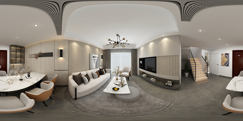 129平米四居室设计说明，26万元装修的现代风格有什么效果？