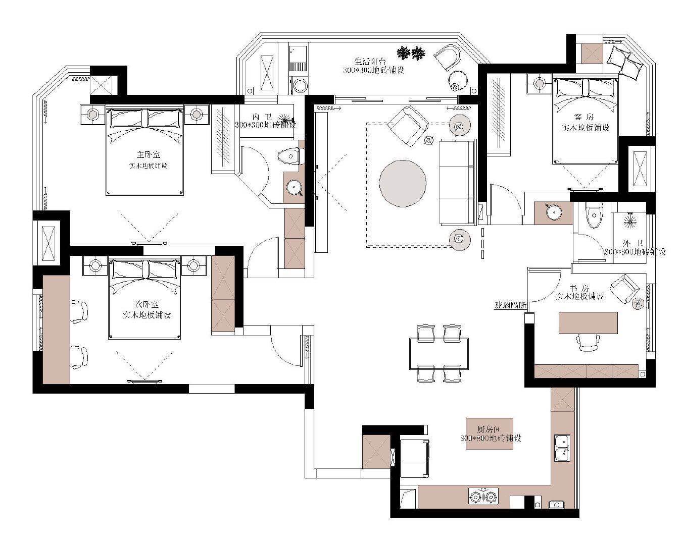 128平米三居室装修案例，装修价格只花15万元！
