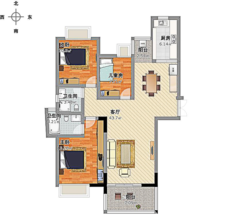 145平米的三居室，运用现代的装修风格效果是怎样的？