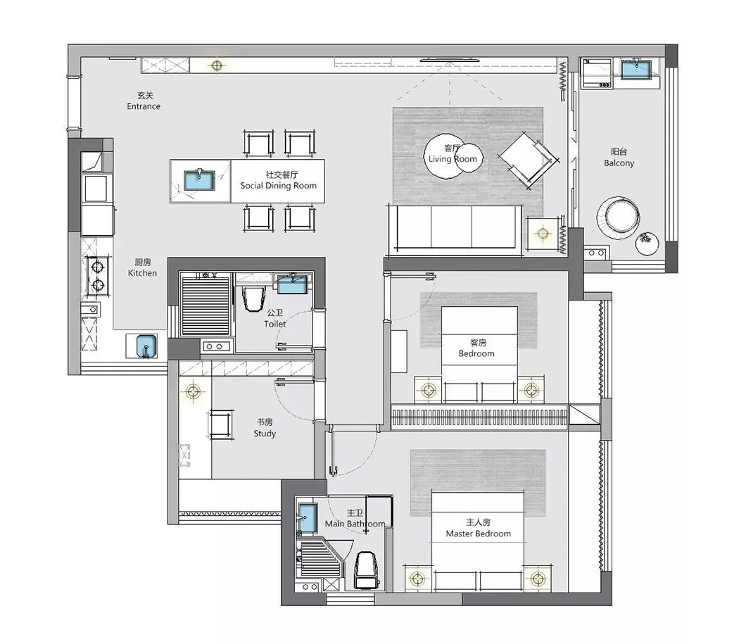 现代风格三居室热门案例，89平米的房子这样装才阔气！