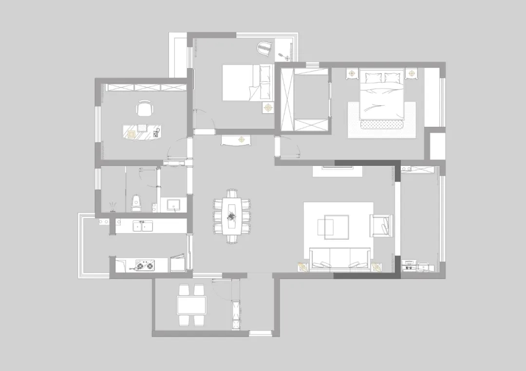 140平米现代风格三居室，预算13万，点击看效果图！