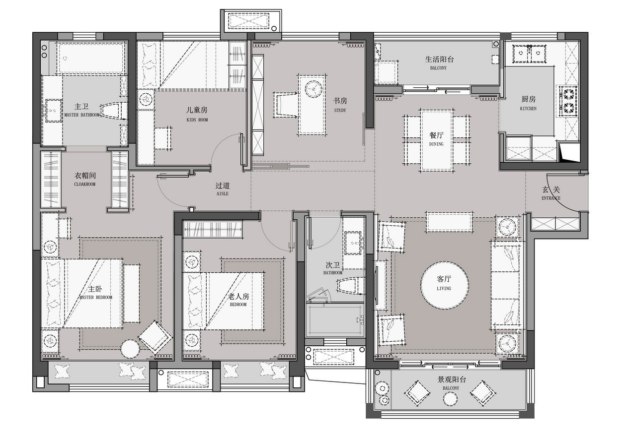 法式风格四居室装修案例，180平米的房子装修多少钱？