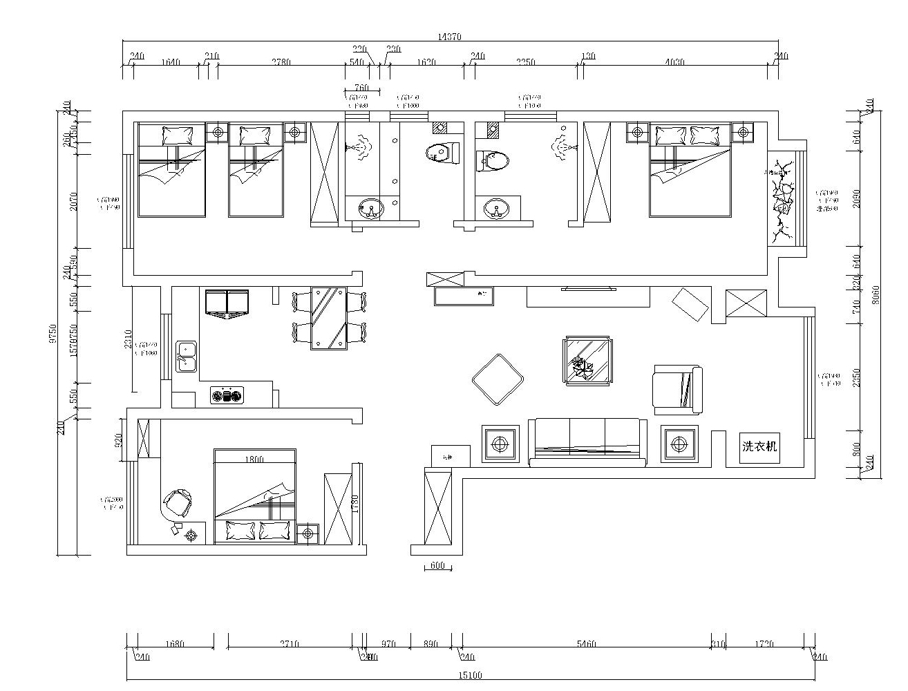 119平米的房子装修多少钱？美式风格三居室设计说明！