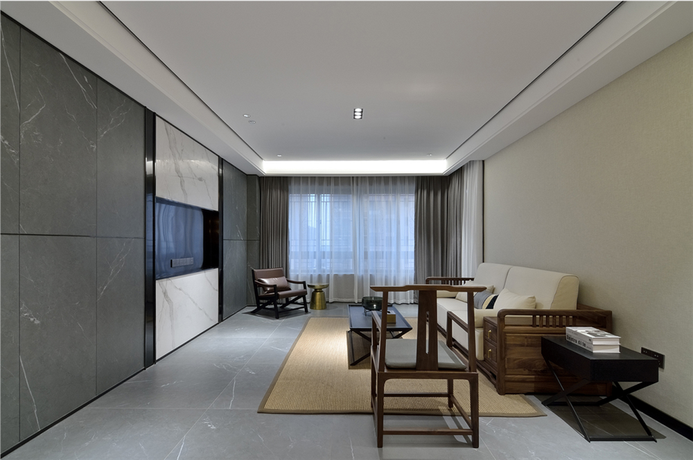 120平米的房子装修多少钱？新中式风格二居室设计说明！