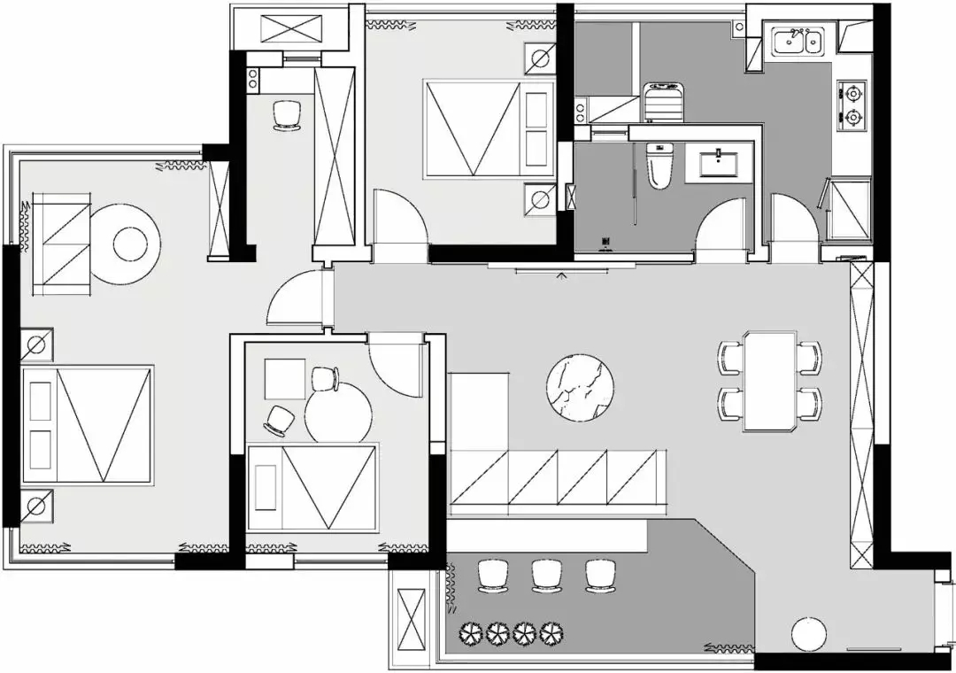 117平米的房子能装修成什么效果？北欧风格三居室装修案例！