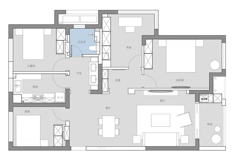 126平米的房子能装修成什么效果？现代风格四居室装修案例！