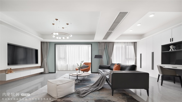 143平米四居室设计说明，17万元装修的现代风格有什么效果？