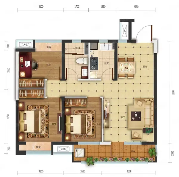 汉阳 当代万国城moma 3室2厅