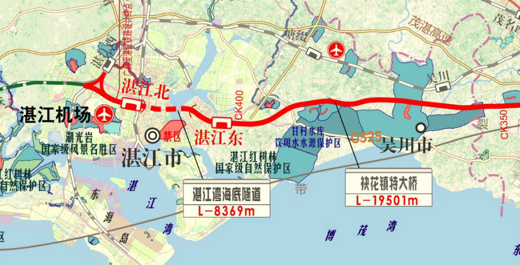 广湛高铁消息：东站设在坡头 北站设在霞山 将建8.3公里海底隧道