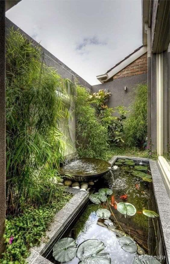 假如我有一个庭院，也要做这样的水景，真的太美了！