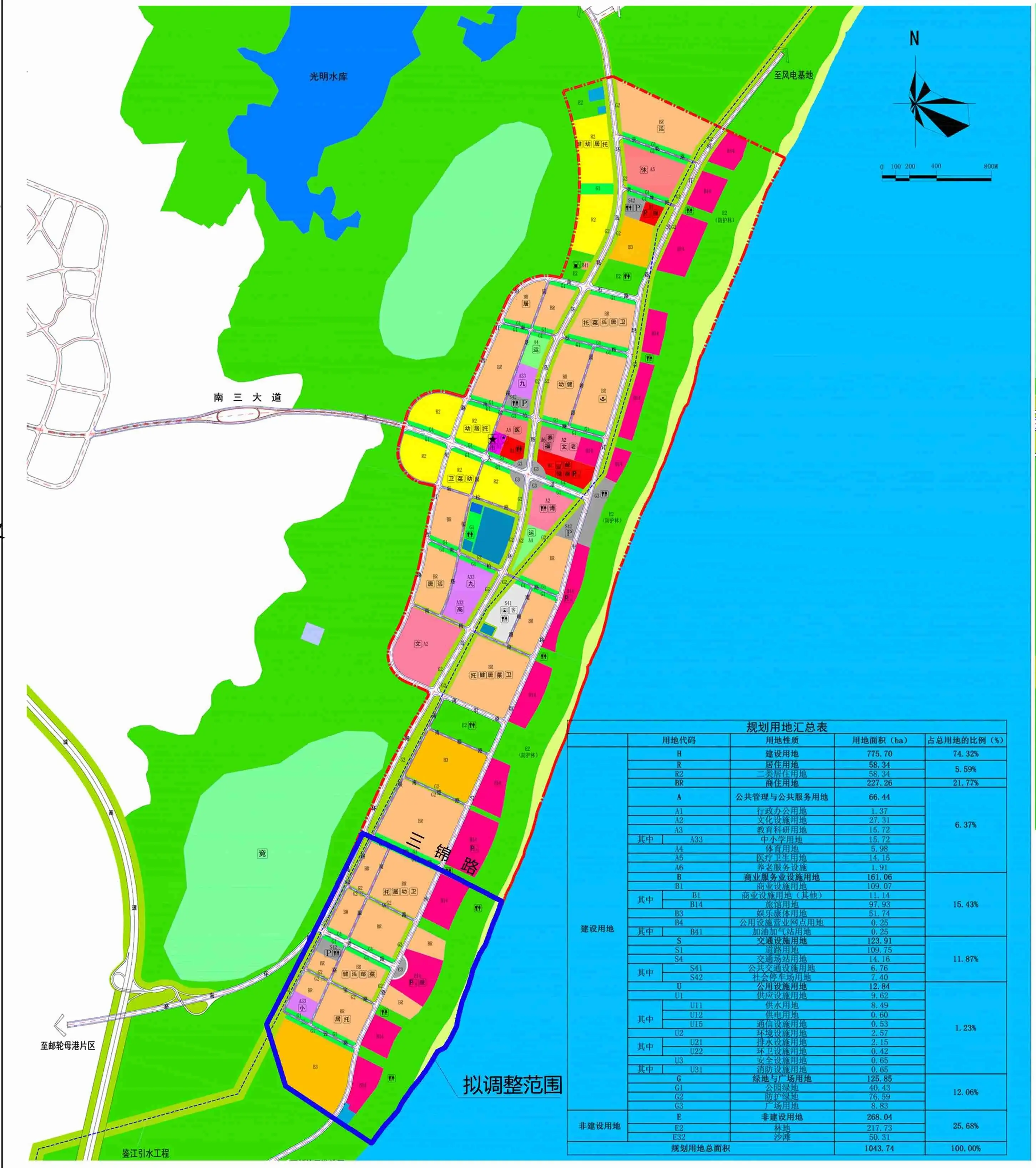 湛江市南三岛东部滨海旅游度假区片区地块调整公示：调整范围面积约为2.3平方公里