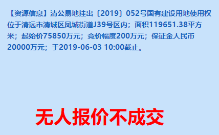 12万平宅地再遇流拍！降价1.34亿仍然受冷