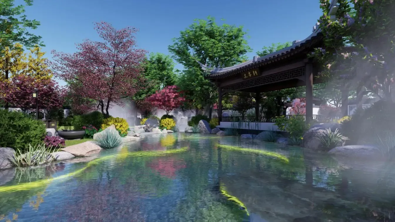 今日,山西·乐华城温泉度假小镇园林样板区在众人的翘首以盼中首次