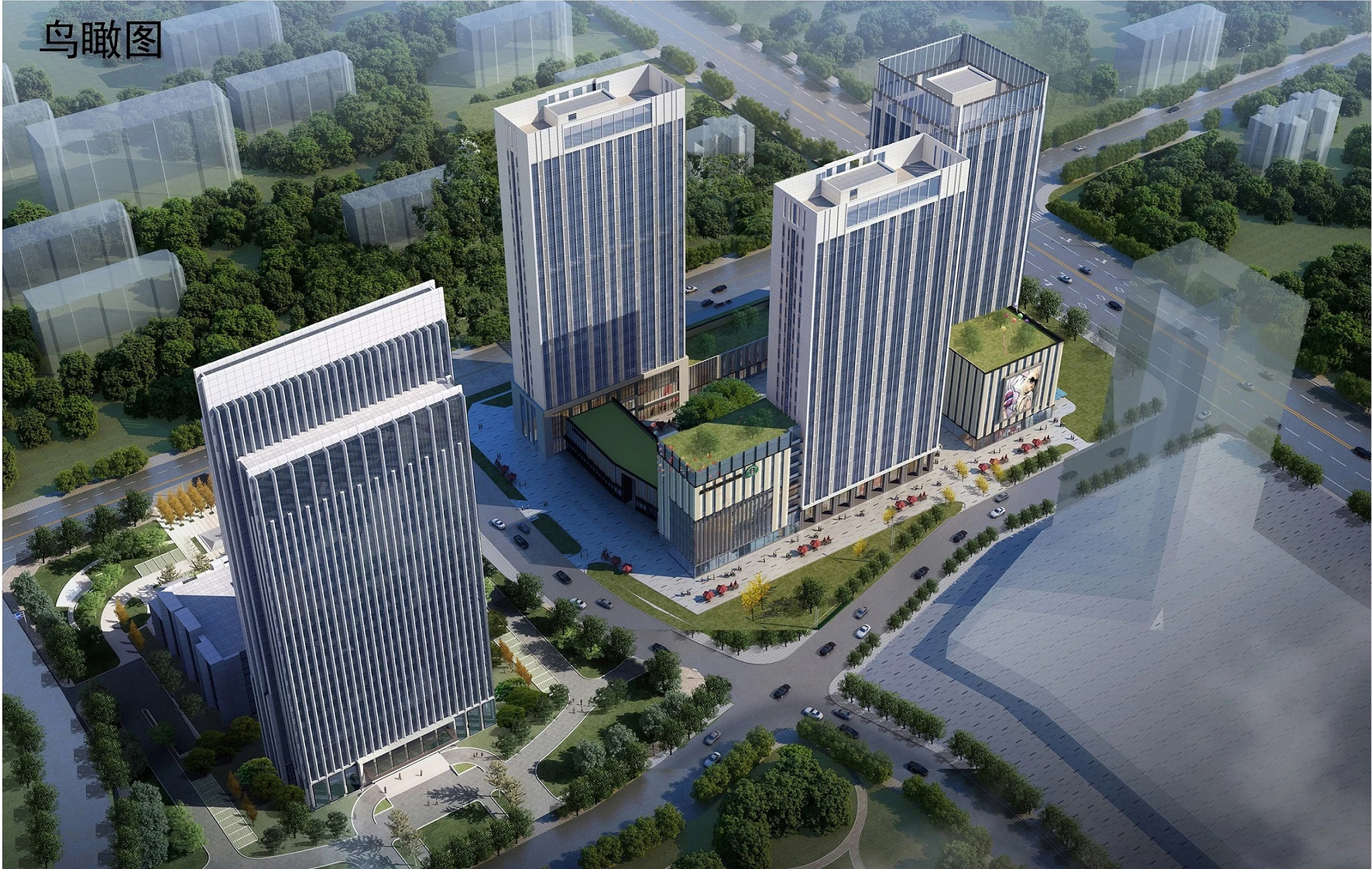裕昌·聊城国际金融中心A区规划公示 规划四栋办公楼