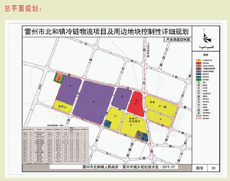 雷州市北和镇一新开发地块控制性详细规划出炉：规划总用地面积为515732.9㎡ 将新建两条城市支路