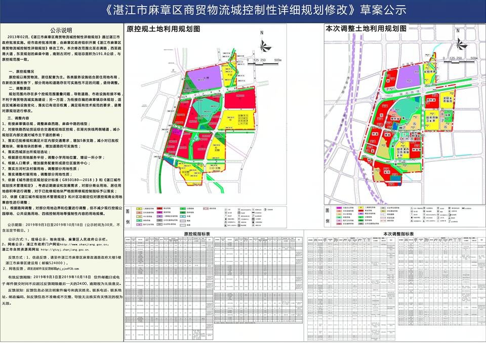 湛江商贸物流城控制性详细规划调整 将新增设一所小学！
