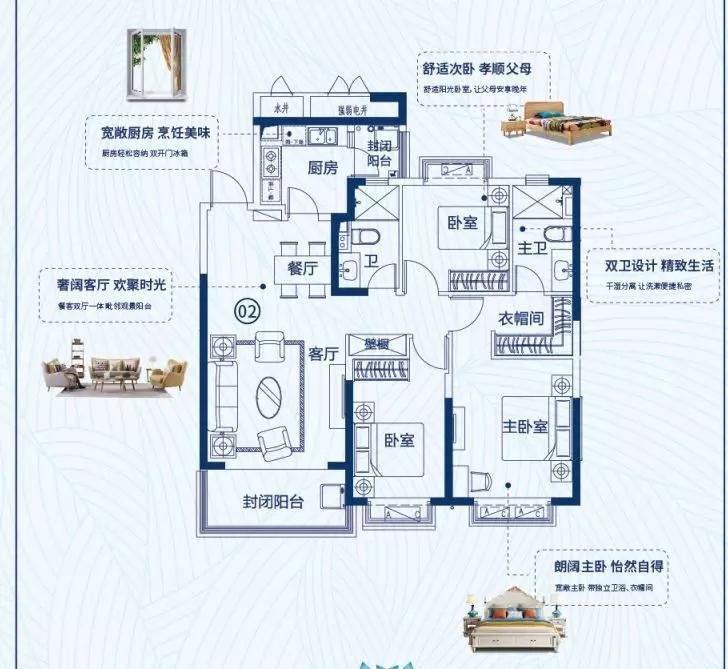 明星户型推荐 | 127㎡纯板式大3房，让“家”更懂生活更懂你