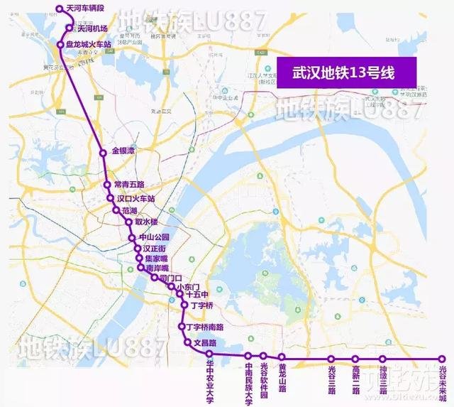 地铁13号线初步规划从天河机场到光谷未来城可与9号线换乘