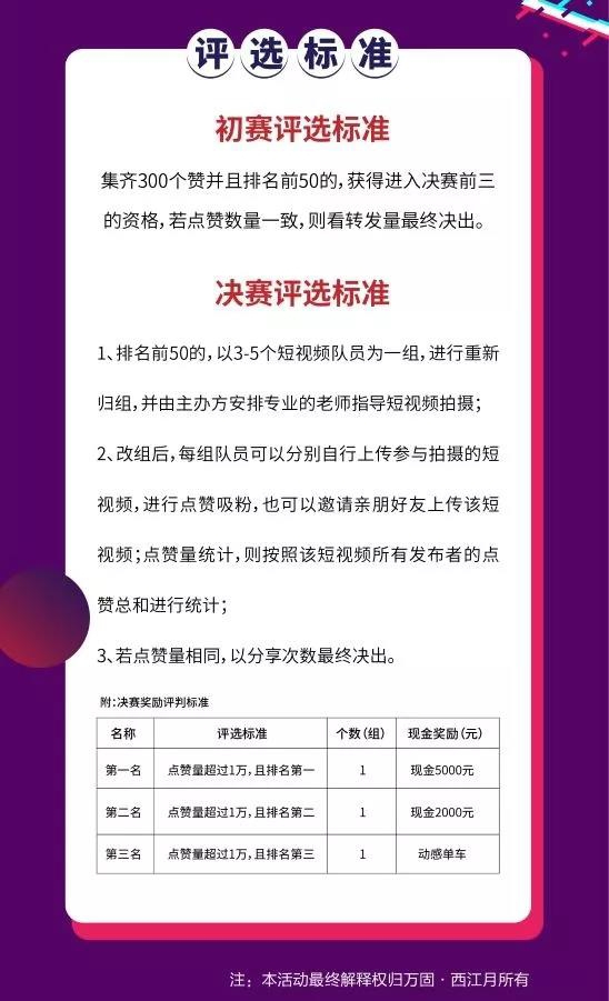 万固·西江月抖音大赛来啦！7000元现金大奖、动感单车“抖”出来！