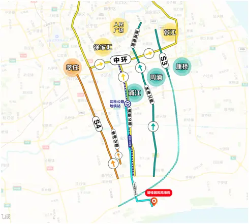 建成後暢達羅山路,中環及市中心區域; l 市域鐵路奉賢線規劃加速落實