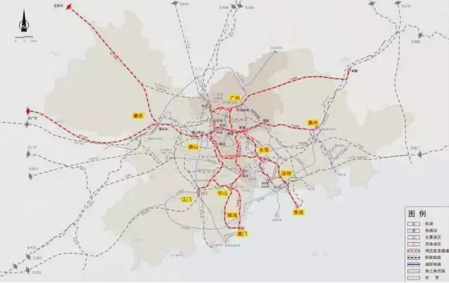 《廣州市國土空間總體規劃(2018-2035年)》公佈的粵港澳大灣區航空