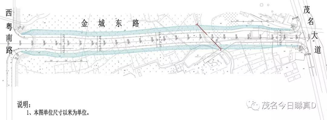 又是站南片区，连接茂名大道的金城东路开始施工招标了！