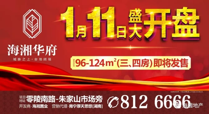 重磅：1月11日来海湘华府，抢房抢年货了！