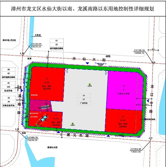 漳州碧湖北岸一优质地块控规公示 或建近7万平大型广场！