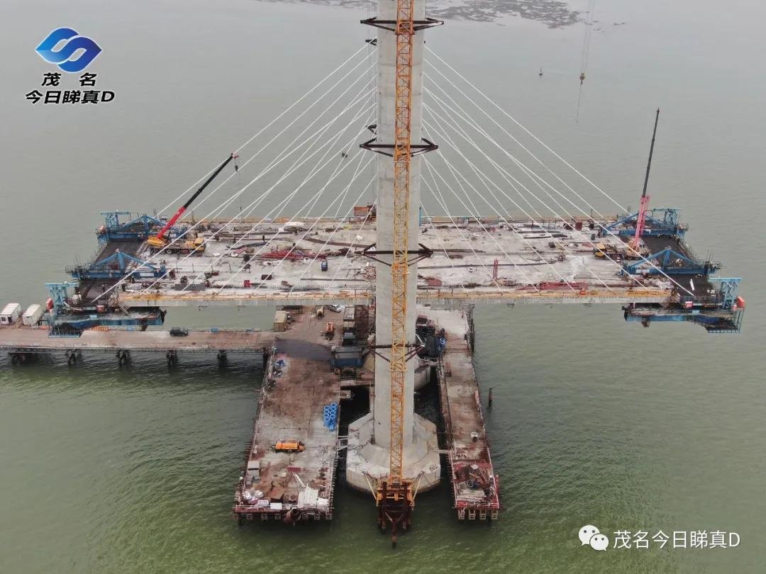 茂名水东湾跨海大桥重大进展，大桥雄姿渐显露！