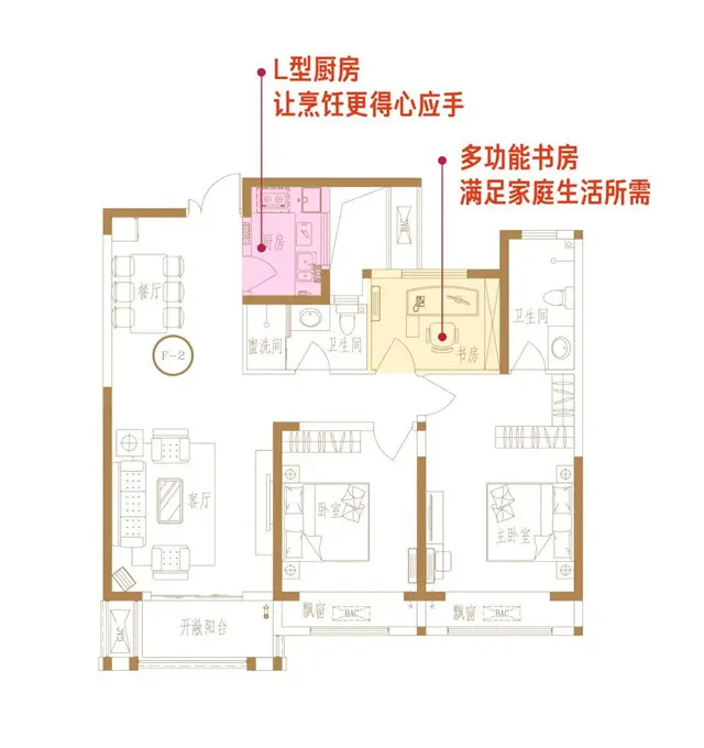 高层户型鉴赏丨约120㎡爆款典范，用“化”诠释家的含义