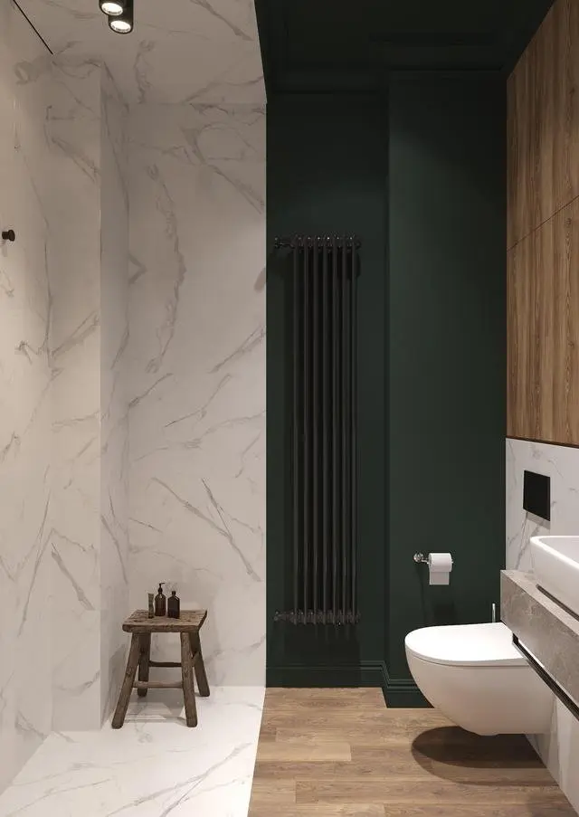 卫生间瓷砖贴半截高过洗漱池20cm就能打造出满满的高级感