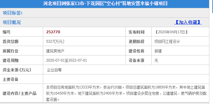 张家口这地“空心村”易地安置幸福小镇来啦！