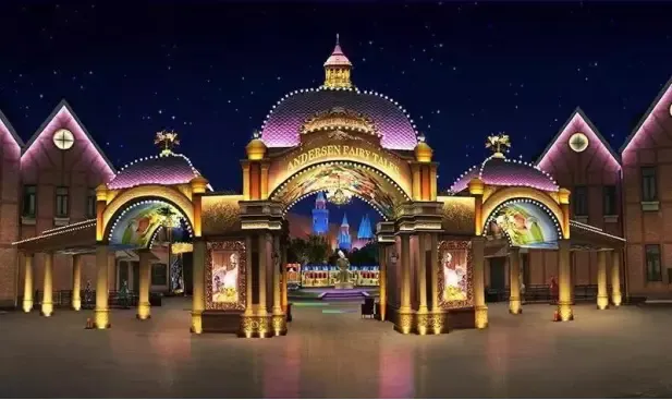 大门千万盏灯同时绽放光芒四射惊艳全城童话世界之门璀璨灯光节浪漫